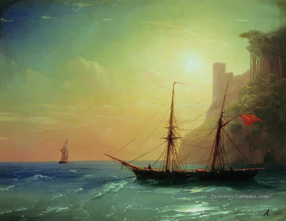 côte de la mer 1861 Romantique Ivan Aivazovsky russe Peintures à l'huile